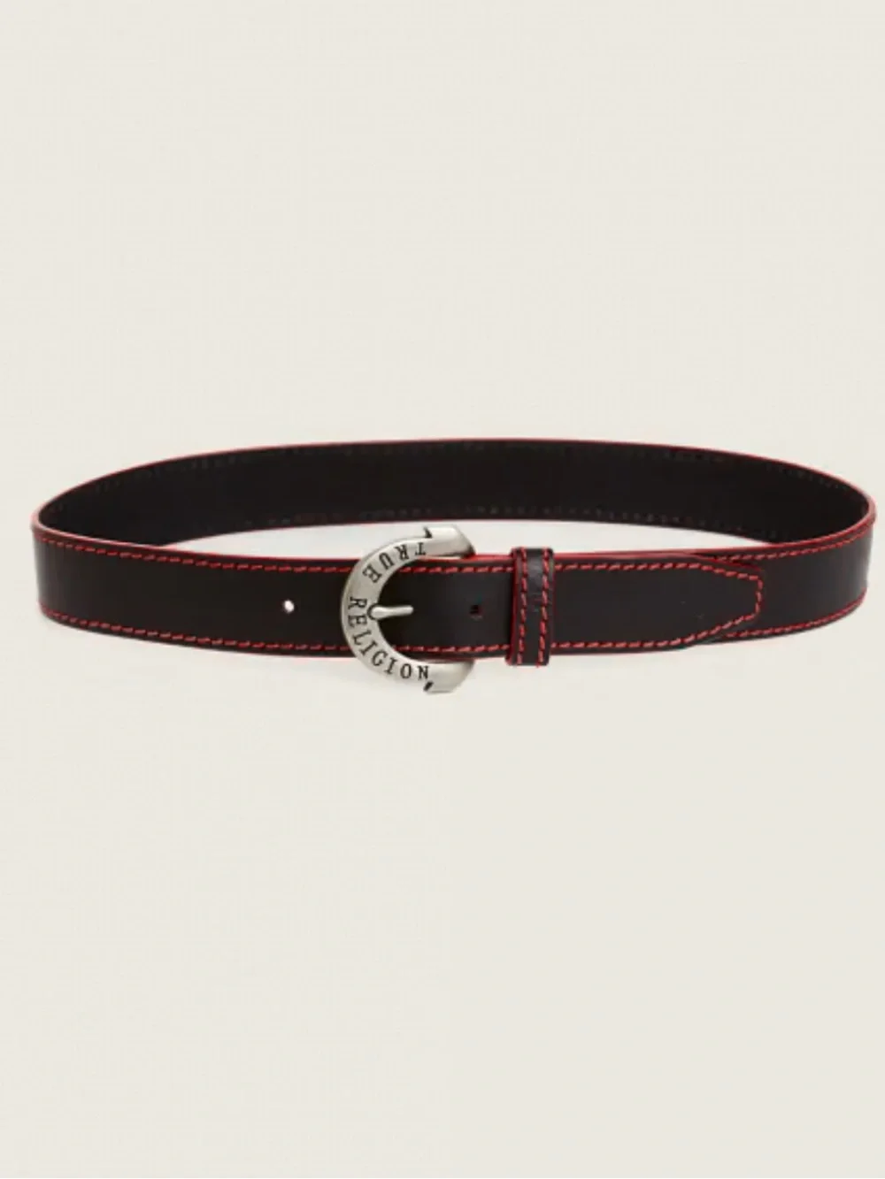 True Religion Red Big T Leather Belt